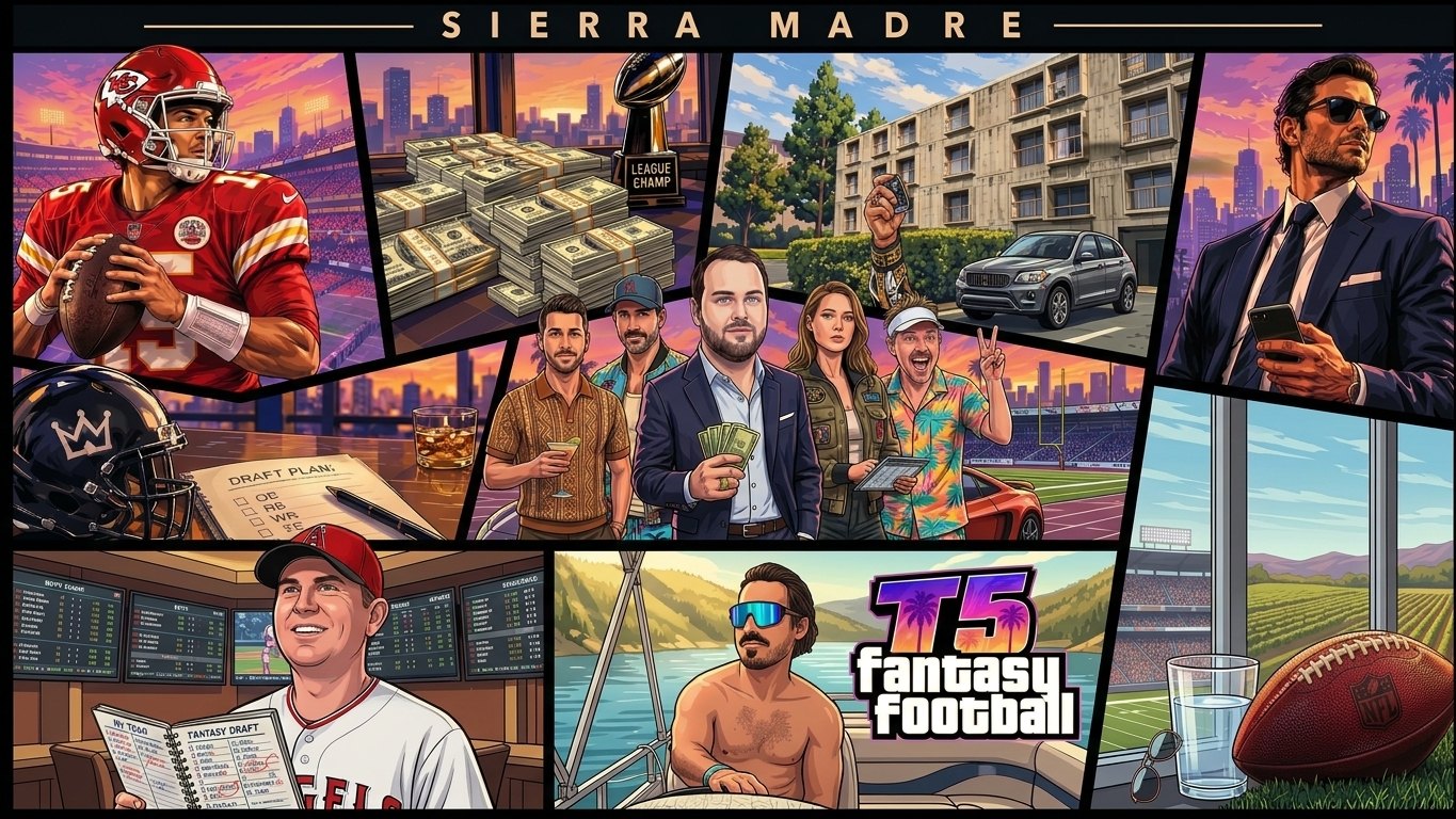 T5 Fantasy Football, Sierra Madre: a GTA-style poster of the league